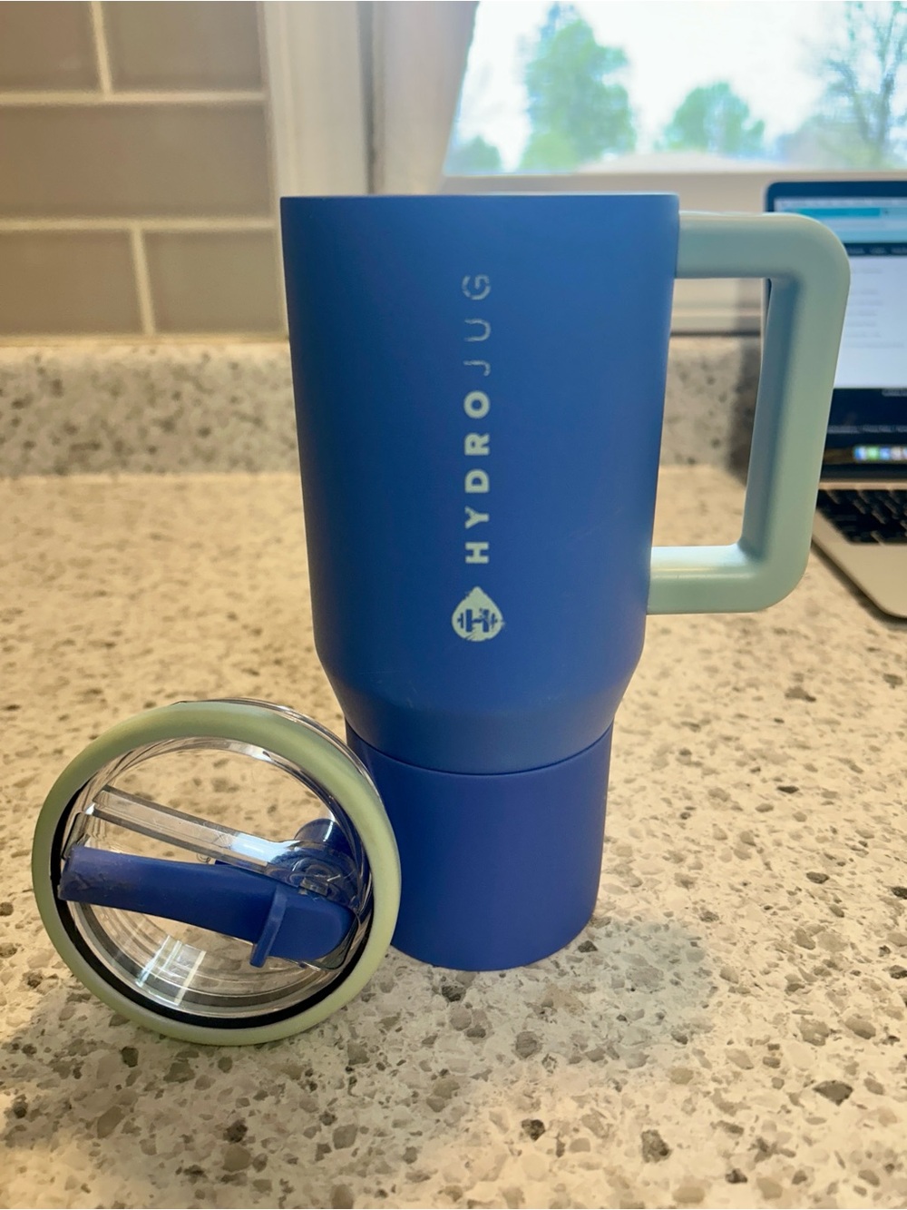 HydroJug Blue Tumbler with Light Blue Handle